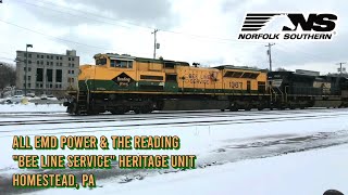 All EMD Power & The Reading "Bee Line Service" Heritage Unit - Homestead, PA