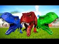 Jurassic World Evolution - T-Rex Vs Indoraptor Vs Acrocanthosaurus Dinosaurs Fighting