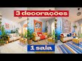 1 SALA & 3 DECORAÇÕES: Renove mudando POUCO!