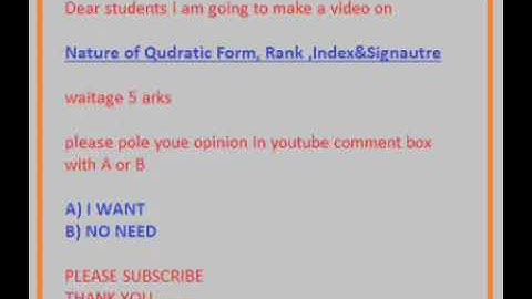 Nature of Quadratic form opinion pole
