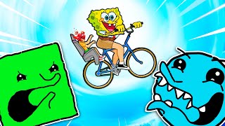 HAPPY WHEELS pero ERES BOB ESPONJA | Cuadradito y Circulito