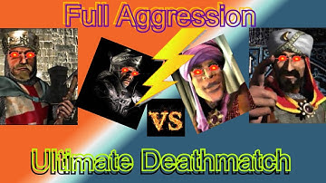 Wolf & Lionheart VS Emir & Saladin | 2 vs 2 fight | Stronghold Crusader | Death Game | 40,000 Gold