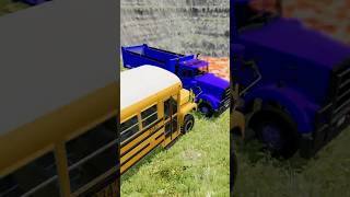 Angry School Bus Pushes Truck into LAVA! 🚌🌋 #shorts  #beamngdrive