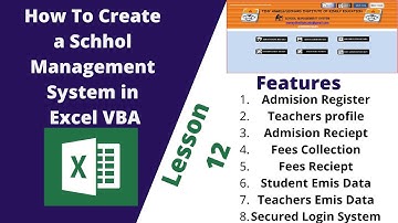 How To Create A School Management System in MS Excel And VBA Lesson 12