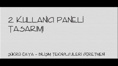 2-Asp.Net - Kullanıcı Paneli Tasarımı