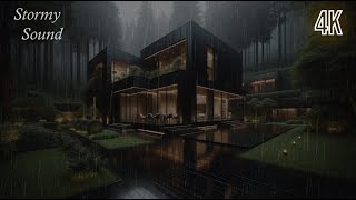 Dark Mysterious Mansion on a Rainy Evening