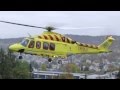 Air ambulance take off from harstad hospital norway