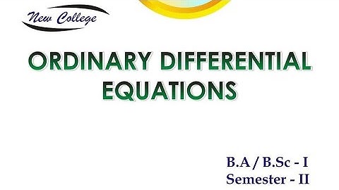 chapter 8 exercise 8.1 solution ordinary differential equations ODE 2nd semester maths solution