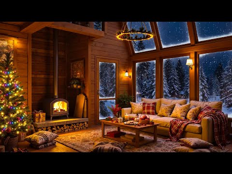 Cozy Winter Cabin Vibes Relaxing Piano Jazz Music Crackling Fireplace To Study Work Focus