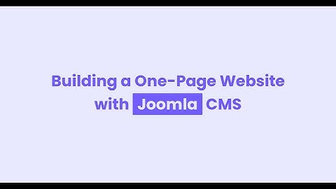 Building a One-Page Website with Joomla CMS