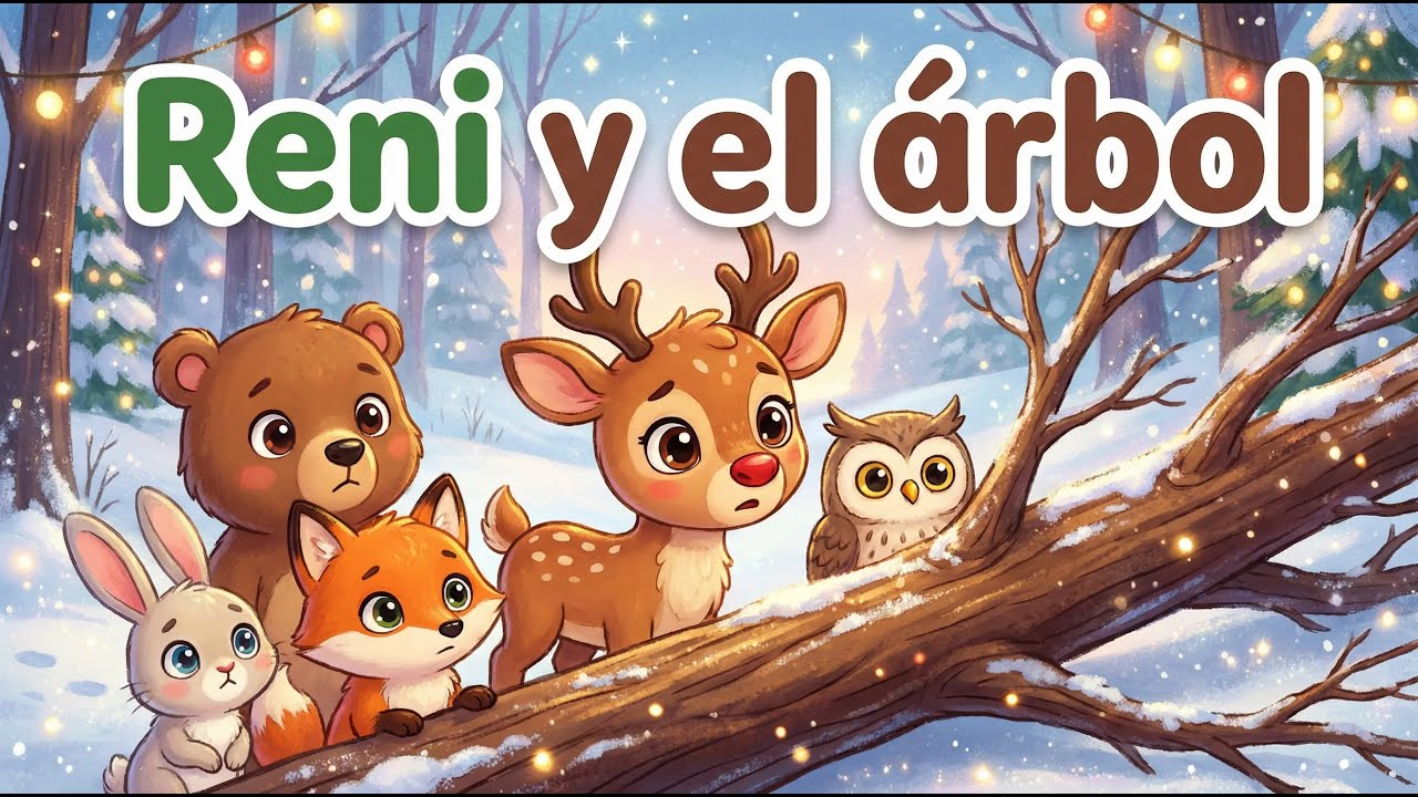 El reno Reni y el árbol 🌲❄️ | Cuento de aventuras de Navidad para niños de 3 a 9 años