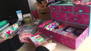 ASMR Pen and Stationery Sorting ~ Whispers & Soft Spoken