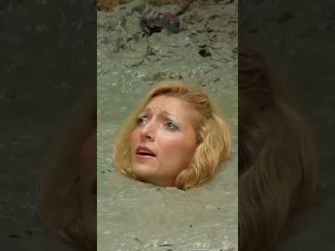 Girl Sinking in Quicksand || Girl in Quicksand #survival #adventure #quicksand #shorts