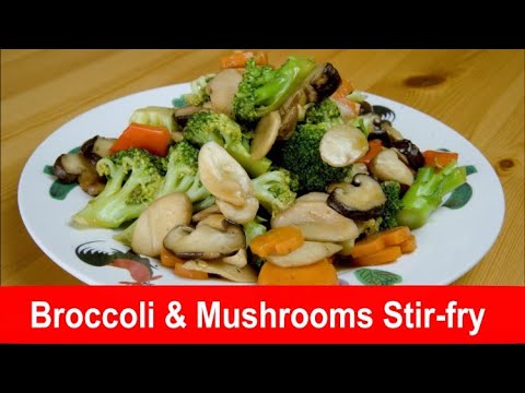 Broccoli with mushrooms stir-fry- easy and healthy recipe