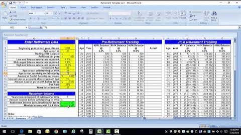 Excel Retirement Spreadsheet Calculation