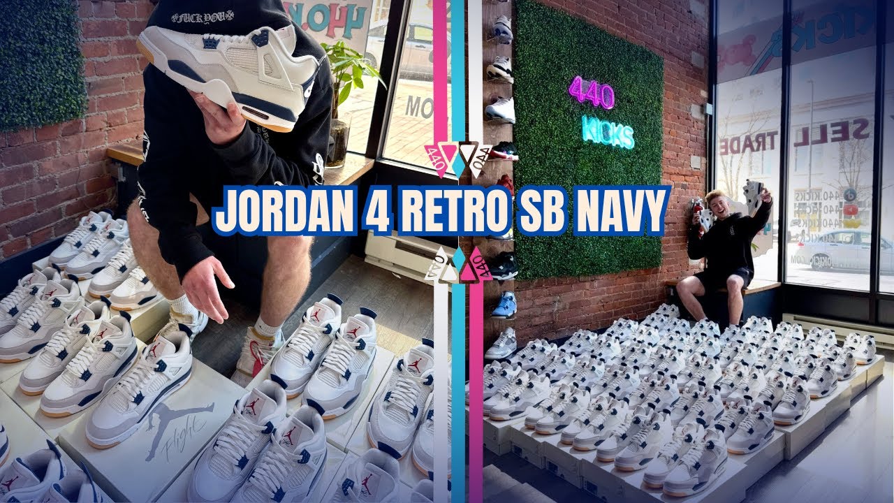JORDAN 4 RETRO SB NAVY UNBOXING & REVIEW ‼️ - YouTube