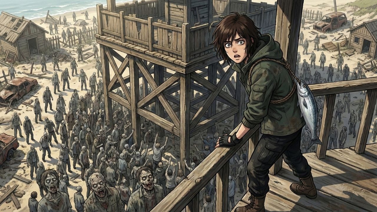 She Built an Elevated Coastal Fortress to Survive the Zombie Apocalypse — An Anime Survival Story