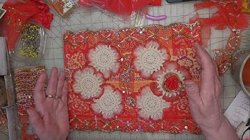 Junk Journal Fabric Covers Embellishing and slow stitching update & recap. Ideas Repurpose, & DIY