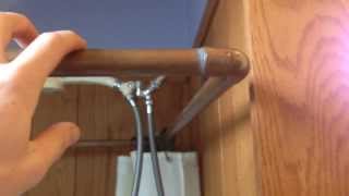 DIY Copper Shower Curtain Rod for Clawfoot Tub. Make your own.