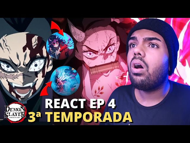 TANJIRO, NEZUKO E GENYA VS LUA SUPERIOR 4/React EP 4  Temporada 3 KIMETSU  NO YAIBA ( DEMON SLAYER ) 