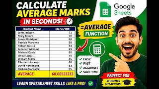 Calculate Average Marks FAST with =AVERAGE 📈 In Less Than 5 Min