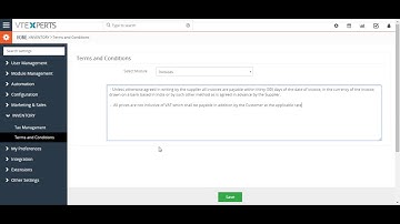 VTiger 7 Inventory Terms and Conditions