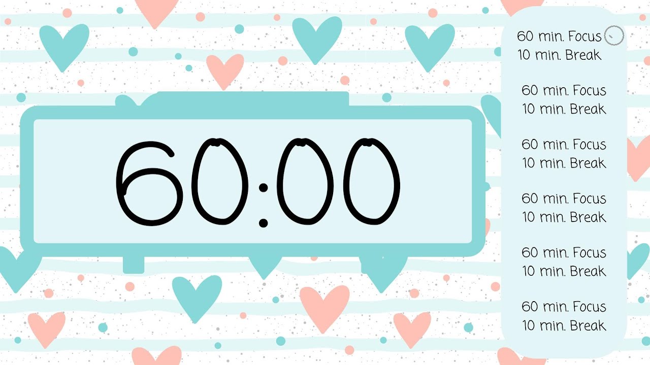 ⏳ 60/10 Pomodoro Timer – Simple Beeps 🎯 | Stay Focused & Productive ...