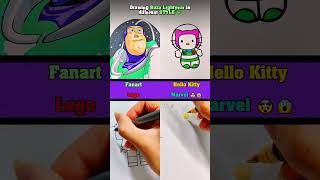 Drawing Buzz Lightyear in Different Style 💚 #art #shorts #cartoon
