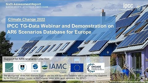 IPCC TG Data Webinar and Demonstration on AR6 Scenarios Database for Europe