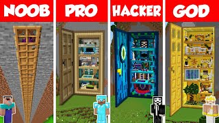 Minecraft NOOB vs PRO vs HACKER vs GOD: GIANT DOOR HOUSE BUILD CHALLENGE - Animation