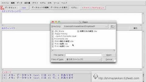 Rコマンダーでファイル読み込み・データの要約