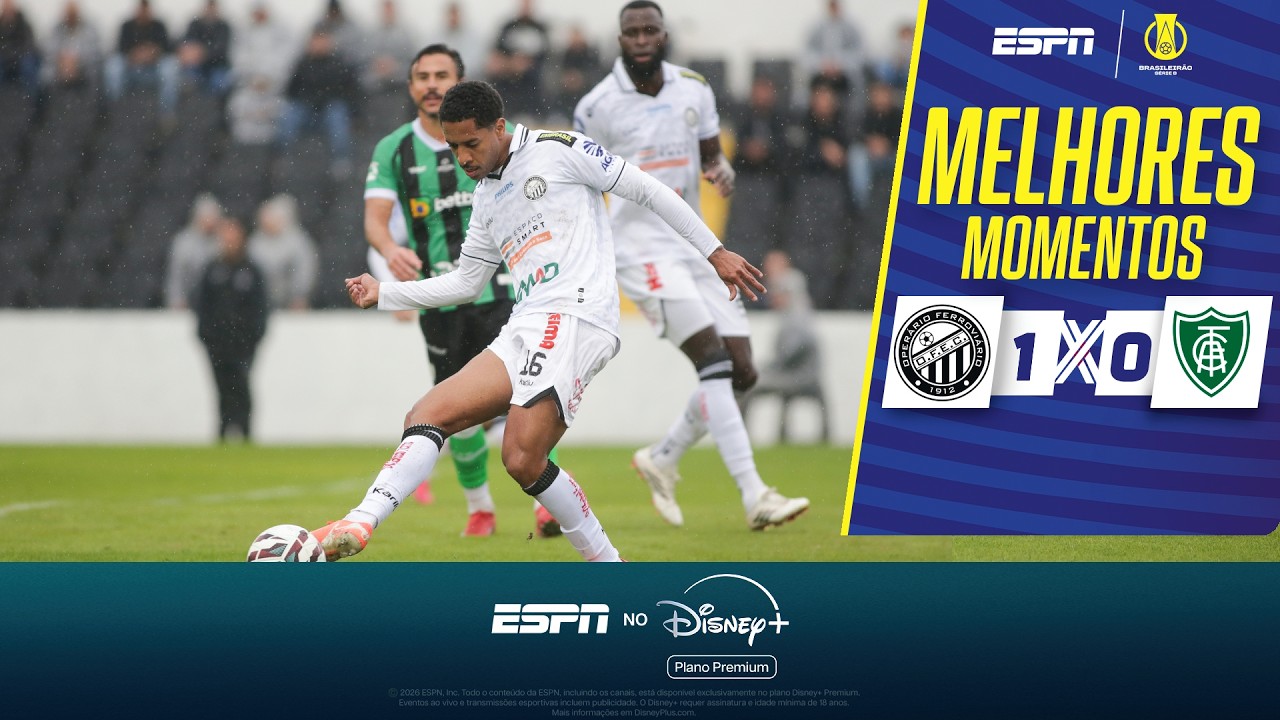 OPERÁRIO VENCE, AFUNDA O AMÉRICA-MG NA LANTERNA E FICA VIVO NA BRIGA PELO G4 NA SÉRIE B