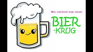 Wie Zeichnet Man Einen Bierkrug Kawaii Masskrug Glas Bier Oktoberfest 18 Youtube