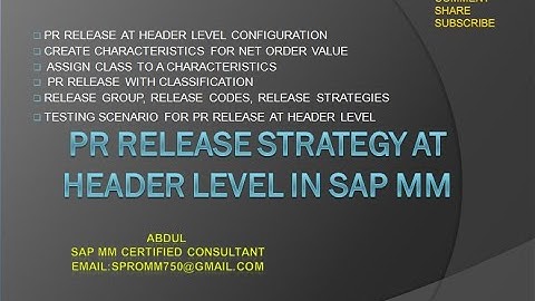 PR RELEASE STRATEGY AT HEADER LEVEL IN SAP MM