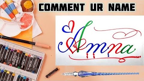 Amna Name Signature Calligraphy Status | How to Draw, Cursive Calligraphy with Cut Marker