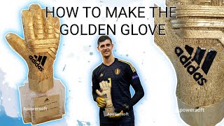 how to make the golden glove with paper & clay & cardbord #goldenglove#goldengloves #worldcuptrophy