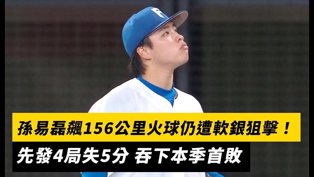 孫易磊飆156公里火球仍遭軟銀狙擊!先發4局失5分 吞下本季首敗|NOWNEWS