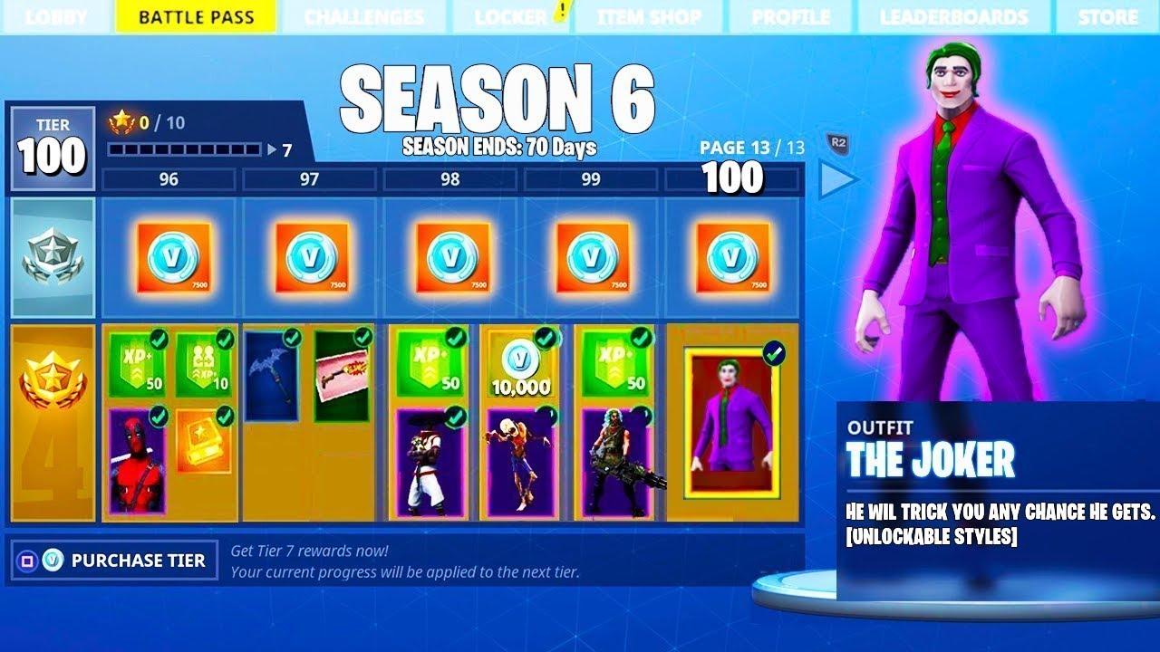 Season 6 Battle Pass Tier 100 Skin In Fortnite Season 6 Leaks Fortnite Season 6 Skins 