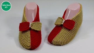 Pantufas em tricô. Que lindo modelo!