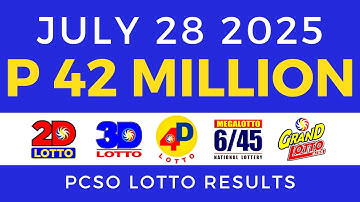 Lotto Result Today 9pm July 28 2025 PCSO