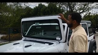 New 2018 Wrangler JL Complete Windshield Removal with Freedom Top Panels Removed & Stored