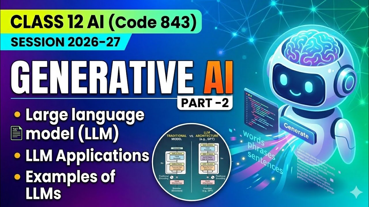 Generative AI | Large Language Models (LLMs) | Class 12 AI (843)| Part ...