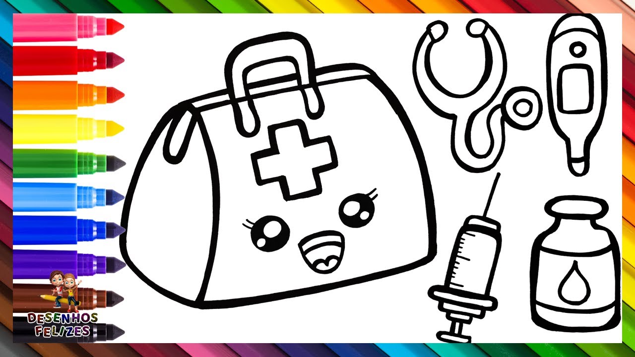 desenhar-e-colorir-uma-mala-de-m-dico-com-acess-rios-desenhos