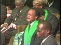 Chiluba praying during funeral of the zambia national team in 1993