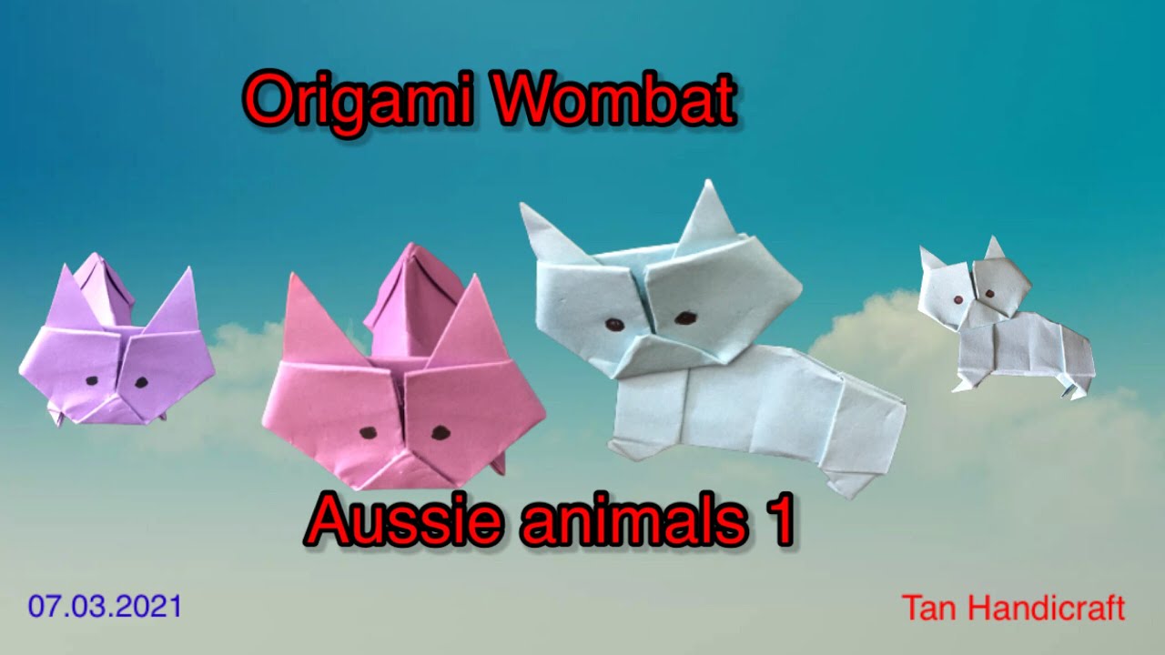 Tutorial ke 216 - Origami wombat ( Aussie animals 1 ) - YouTube