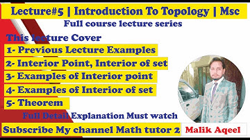 Topology | Topology lecture 5 | Interior point and interior of a set - interior point in topology