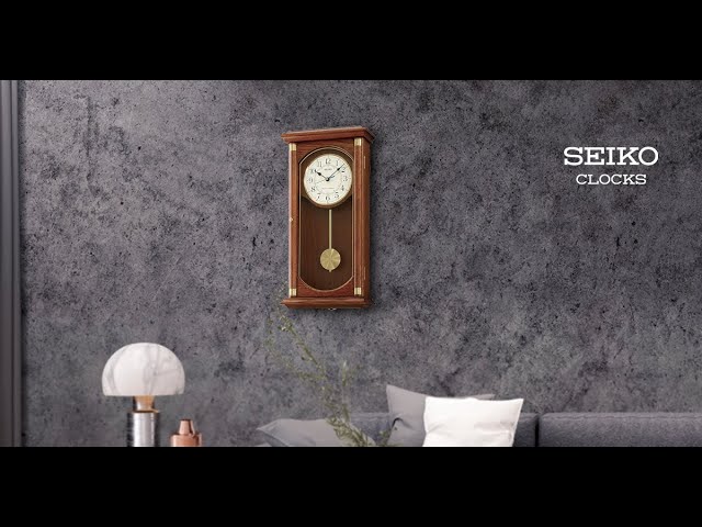 Seiko Dark Wooden Westminster Chime Battery Wall Clock QXH039B