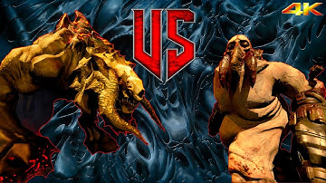 BOSS Hell Guardian vs Mancubus - DOOM 3 Monster Infighting - RETRO ARENA -  DOOM Battles