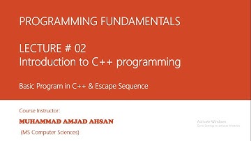programming Fundamentals Lecture#2 for adp Riphah