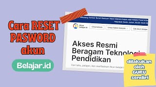 Cara RESET PASWORD akun BELAJAR ID secara MANDIRI